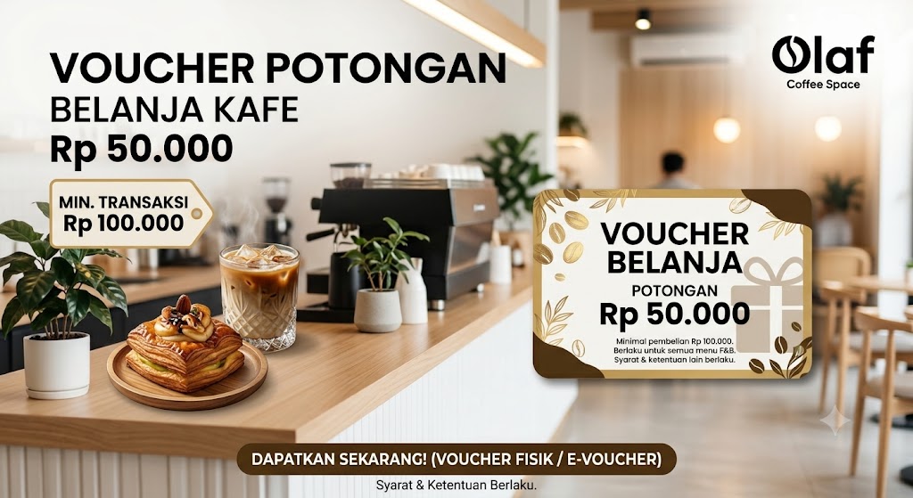 Voucher Potongan Belanja Kafe Rp50.000